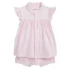 Ralph Lauren Baby – 2 unidades de blusa de malha Oxford de manga curta com Bloomer, rosa Carmel