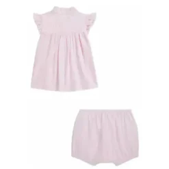 Ralph Lauren Baby – 2 unidades de blusa de malha Oxford de manga curta com Bloomer, rosa Carmel