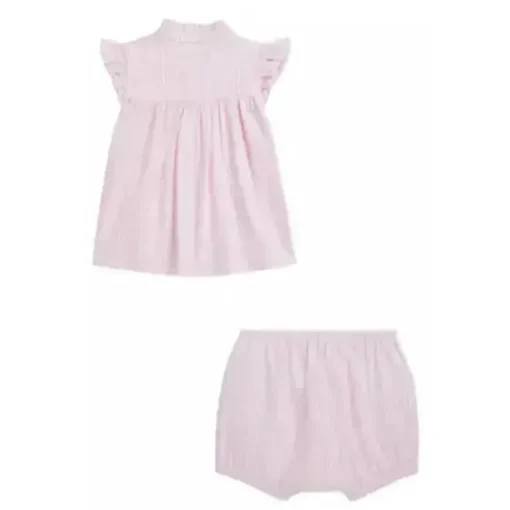 Ralph Lauren Baby – 2 unidades de blusa de malha Oxford de manga curta com Bloomer, rosa Carmel