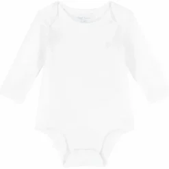 Ralph Lauren Baby - Body de manga comprida com gola redonda, branco