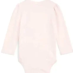 Ralph Lauren Baby - Body feminino de manga comprida com gola redonda, rosa delicado