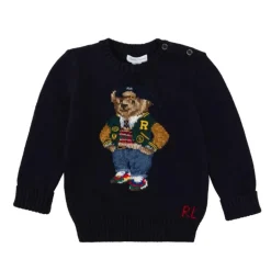 Ralph Lauren Baby - Boy Polo Bear Cotton Sweater, Navy