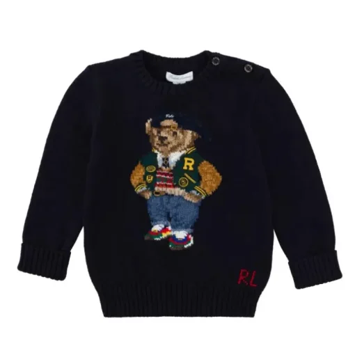 Ralph Lauren Baby - Boy Polo Bear Cotton Sweater, Navy