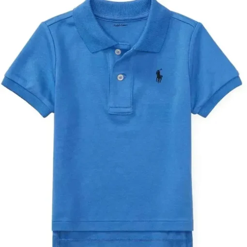 Ralph Lauren Baby - Camisa Polo Interlock de Algodão, Azul Escocês