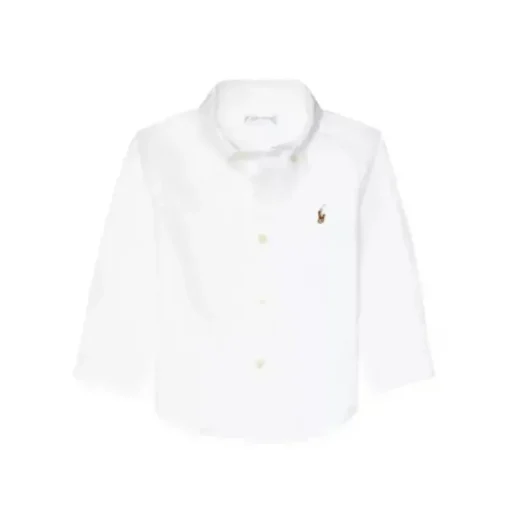 Ralph Lauren Baby - Camisa Oxford Manga Longa Branca