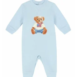 Ralph Lauren Baby - Long-Sleeve Magic Fleece Novelty Bear Graphic Coverall, Beryl Blue