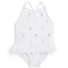 Ralph Lauren Baby - 1Pk All Over Pony Schiffli Maiô Branco