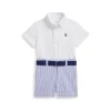 Ralph Lauren Baby - 3Pk Short-Sleeve Interlock Sport Shirt With Belt And Seersucker Short