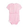 Ralph Lauren Baby - 2Pk Sleeveless Cotton Sweater Shortall With Matching Cardigan, Pink