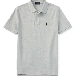 Ralph Lauren Baby - Polo de malha básica de manga curta, cinza mesclado