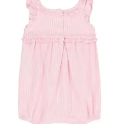 Ralph Lauren Baby - Shortall sem mangas Oxford Mesh Bubble, Rosa Carmel