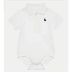 Ralph Lauren Baby - Short-Sleeve Basic Mesh Polo Bodysuit, White