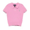 Ralph Lauren Baby - Short-Sleeve Combed Cotton Mini Cable Knit Polo, Pink/Green