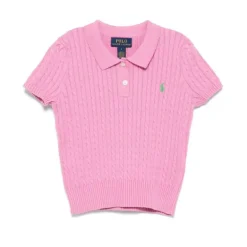 Ralph Lauren Baby - Short-Sleeve Combed Cotton Mini Cable Knit Polo, Pink/Green