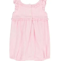 Ralph Lauren Baby - Shorts sem mangas Oxford Mesh Bubble, rosa claro