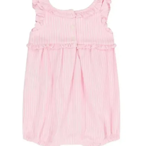 Ralph Lauren Baby - Shorts sem mangas Oxford Mesh Bubble, rosa claro