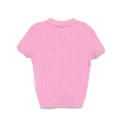 Ralph Lauren Baby - Short-Sleeve Combed Cotton Mini Cable Knit Polo, Pink/Green
