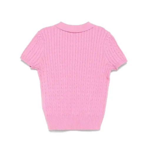 Ralph Lauren Baby - Short-Sleeve Combed Cotton Mini Cable Knit Polo, Pink/Green