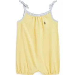 Ralph Lauren Baby - Sleeveless Oxford Mesh Tank Bubble Shortall, Yellow