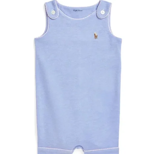 Ralph Lauren Baby - Sleeveless Oxford Mesh Tank Shortall, Blue