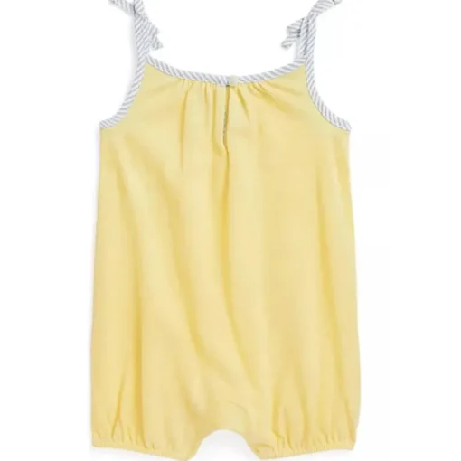 Ralph Lauren Baby - Sleeveless Oxford Mesh Tank Bubble Shortall, Yellow