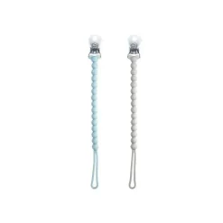 Razbaby - Razzies Silicone Paci/Suporte de Mordente 2Pk, Azul e Cinza