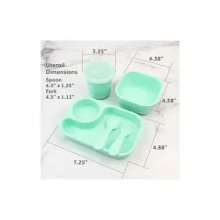 Re Play - Conjunto de jantar minúsculo 5Pk Suprimentos de alimentação para bebês e crianças pequenas, hortelã