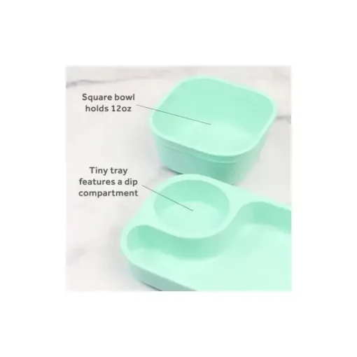 Re Play - Conjunto de jantar minúsculo 5Pk Suprimentos de alimentação para bebês e crianças pequenas, hortelã