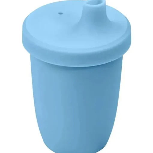 Re Play - Copo com canudinho de silicone sustentável de 8 onças para crianças, jeans