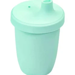 Re Play - Copo com canudinho de silicone sustentável de 8 onças para crianças, hortelã