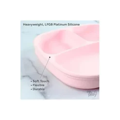 Re Play - Placa dividida por sucção de silicone, rosa gelo