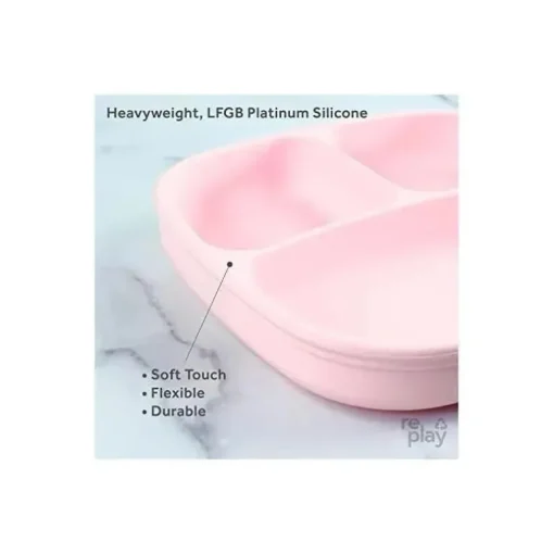 Re Play - Placa dividida por sucção de silicone, rosa gelo