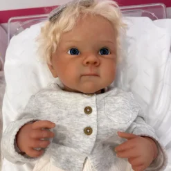 Reborn Baby Doll - White Vinyl & Rooted Blonde Hair, Shyann