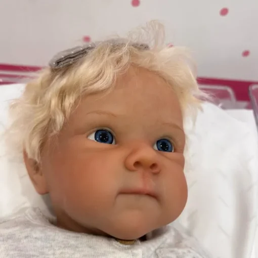 Reborn Baby Doll - White Vinyl & Rooted Blonde Hair, Shyann