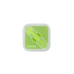 Recipiente de silicone Kushies Silibox, quadrado cítrico | Recipiente de armazenamento de comida para bebê