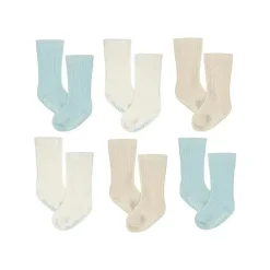 Recém Nascido - 6Pk Meias Costelas Novidades Bebê Menino