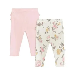 Recém-nascido - 2 unidades de leggings para bebês meninas, florais vintage