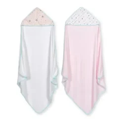 Recém-nascido - 2Pk Love and Sugar Toalhas com Capuz, Rosa