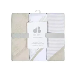 Recém-nascido - toalha felpuda com capuz 3Pk, folhagem natural