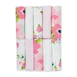 Recém-nascido - Toalhinhas Flor de 10 Pk, Rosa