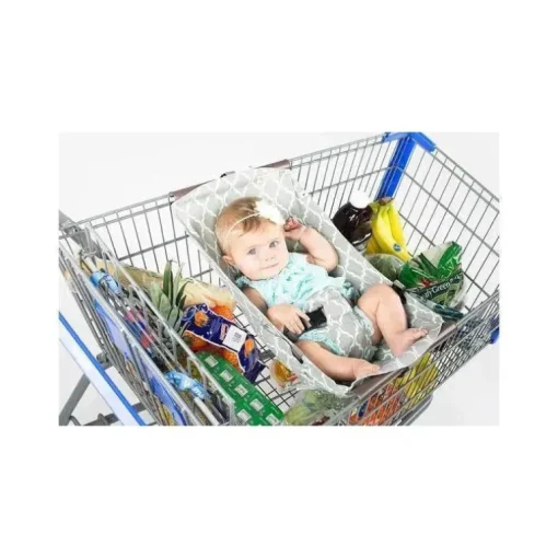 Rede Binxy Baby Carrinho de Compras, Cinza e Aqua Quatrefoil