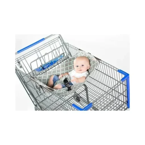 Rede Binxy Baby Carrinho de Compras, Cinza e Aqua Quatrefoil