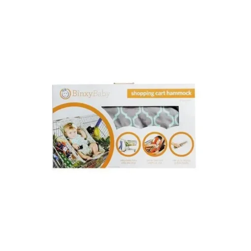 Rede Binxy Baby Carrinho de Compras, Cinza e Aqua Quatrefoil