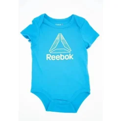 Reebok Enxoval Macacão/Creeper/Chapéu/ Babete 4 Peças Conjunto Danúbio Azul 6/9M