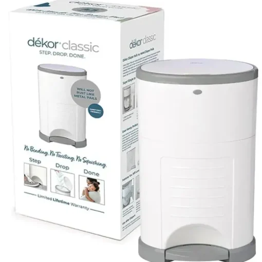 Regal-Lager - Balde de fraldas mãos-livres Classic Dekor, branco
