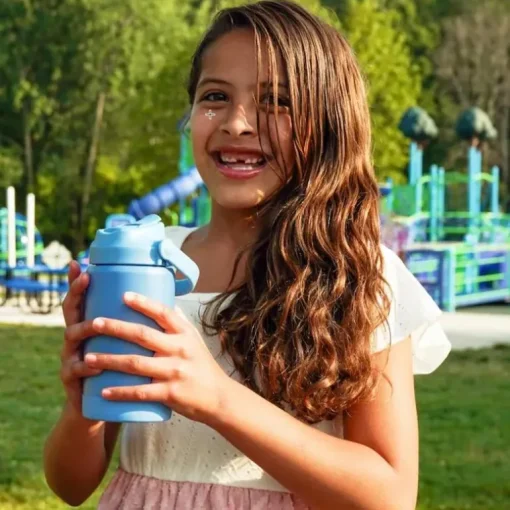 Re-Play - 12 Oz Insulated Recycled Stainless Steel Water Bottle, Denim