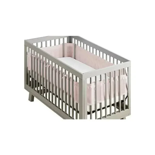 RespirávelBaby - Forro de berço de malha respirável, coleção Deluxe Ruffle, Blush