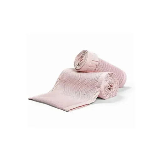 RespirávelBaby - Forro de berço de malha respirável, coleção Deluxe Ruffle, Blush