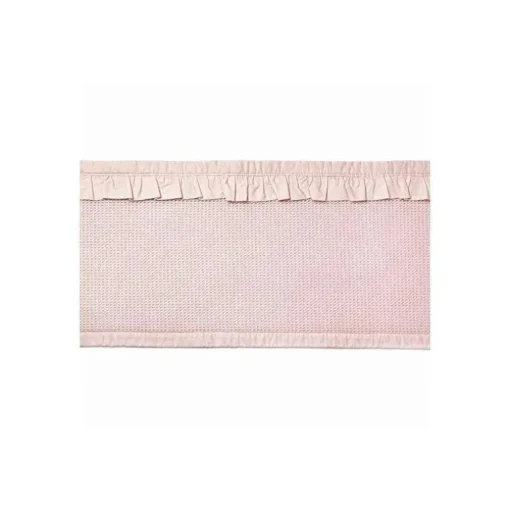 RespirávelBaby - Forro de berço de malha respirável, coleção Deluxe Ruffle, Blush