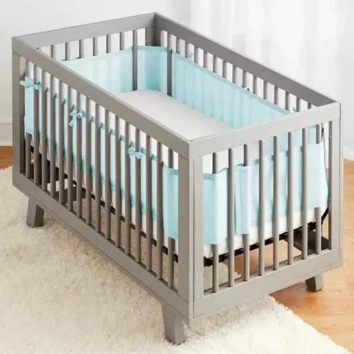RespirávelBaby - forro de malha respirável para berços de tamanho normal, malha clássica de 3 mm, azul verde aqua